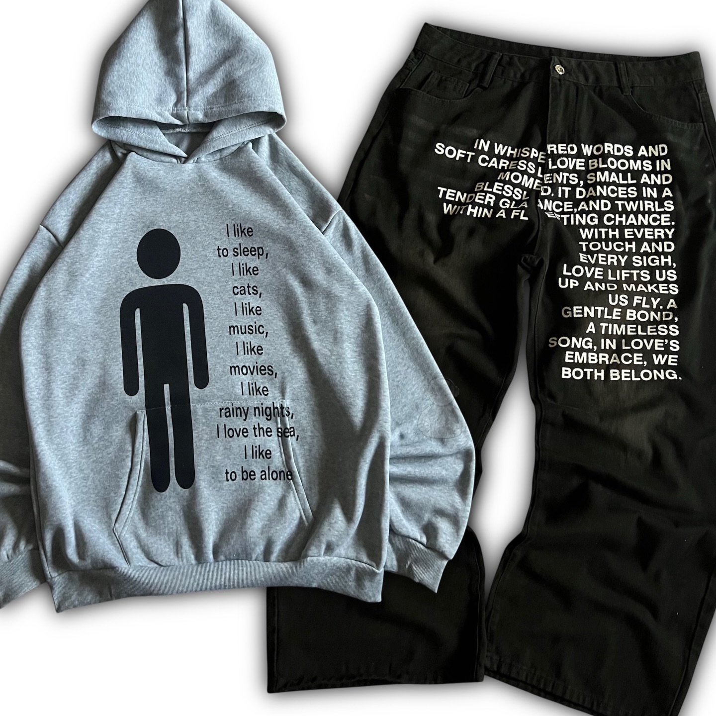 Street Fashion Hip Hop - Conjuntos de Sudadera con Capucha y