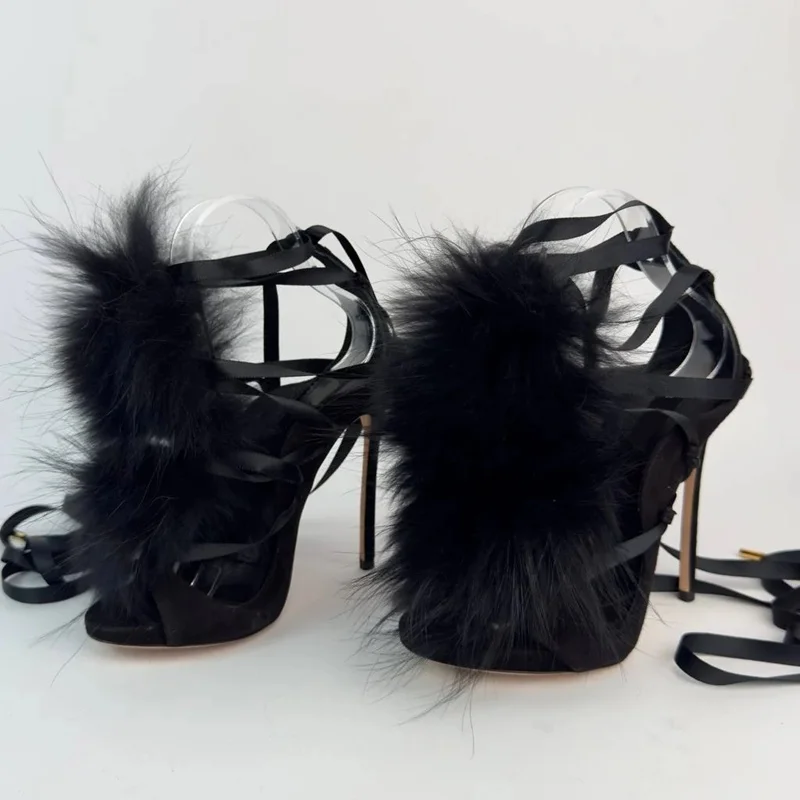Street Fashion Runway - Sandalias de tacón fino con punta