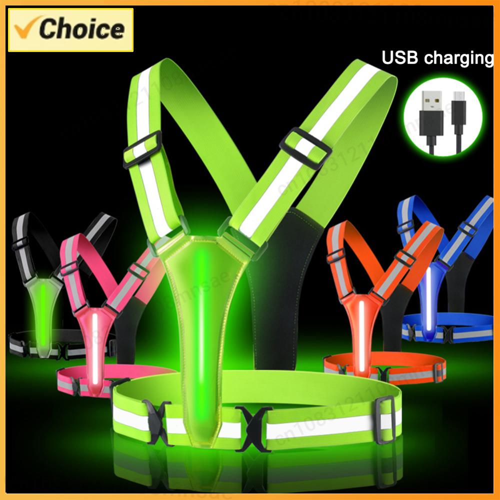 Reflective Jacket Running - Chaleco de Seguridad Reflectante LED, Ligero,