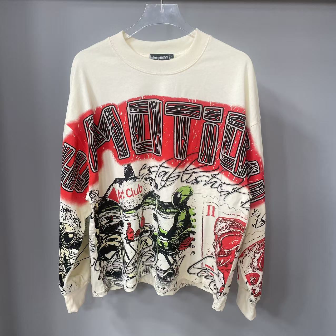 Street Fashion Hip Hop - Camiseta de manga larga MIXED-EMOTION de