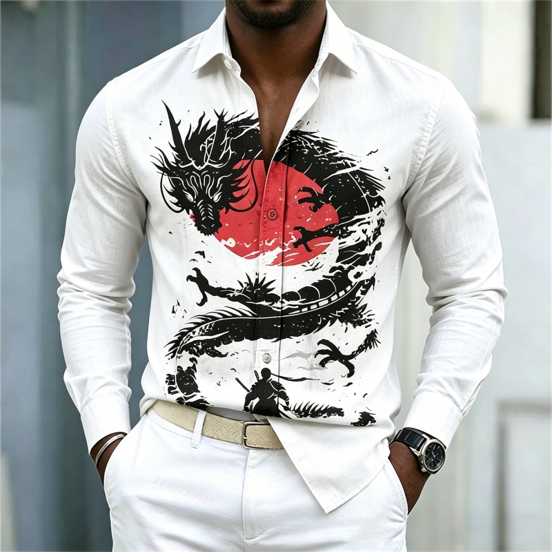 Street Fashion For 2026 - Camisa de Hombre 2026, Blanca, Negra