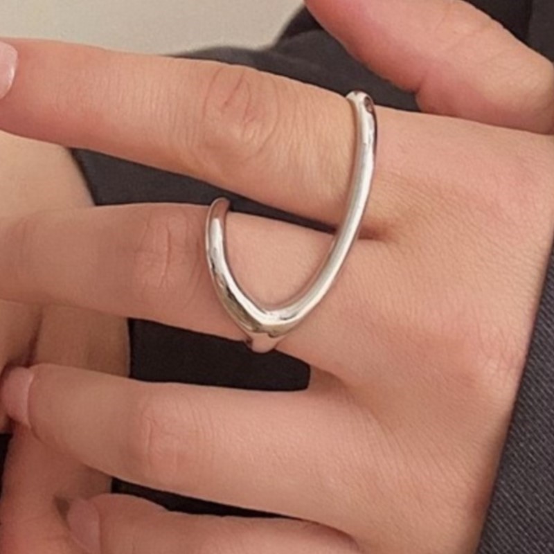 Street Fashion Rings - PANJBJ-Anillo cruzado de Plata de Ley