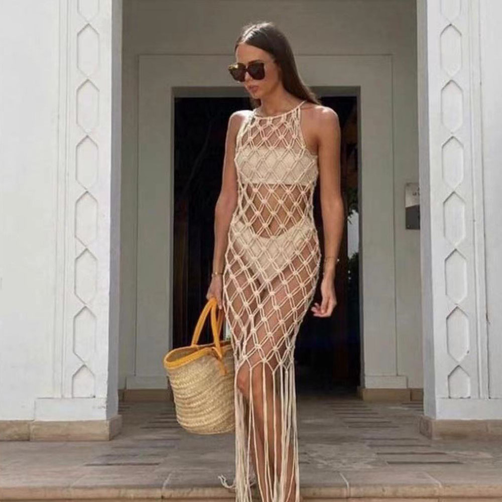 Street Fashion Runway - Beachapche Vestido largo con cuello alto