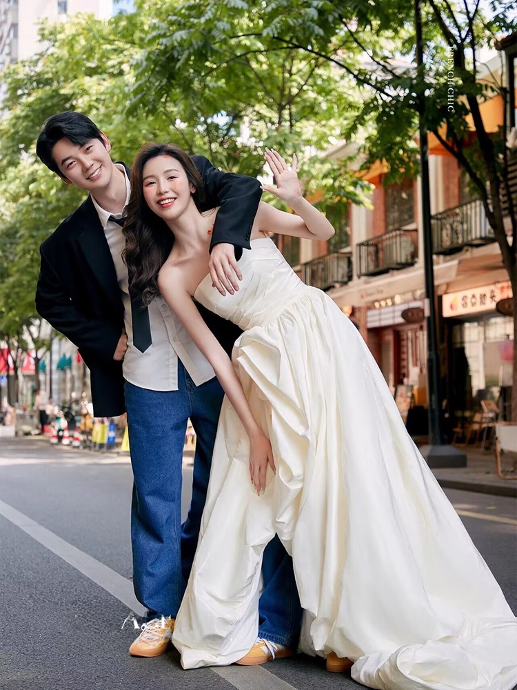 Street Fashion Couple - Vestido de Mezclilla Estilo Coreano a