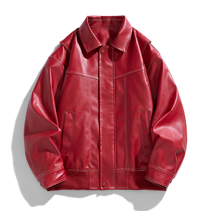 Street Fashion Couple - Chaqueta Retro americana de cuero PU