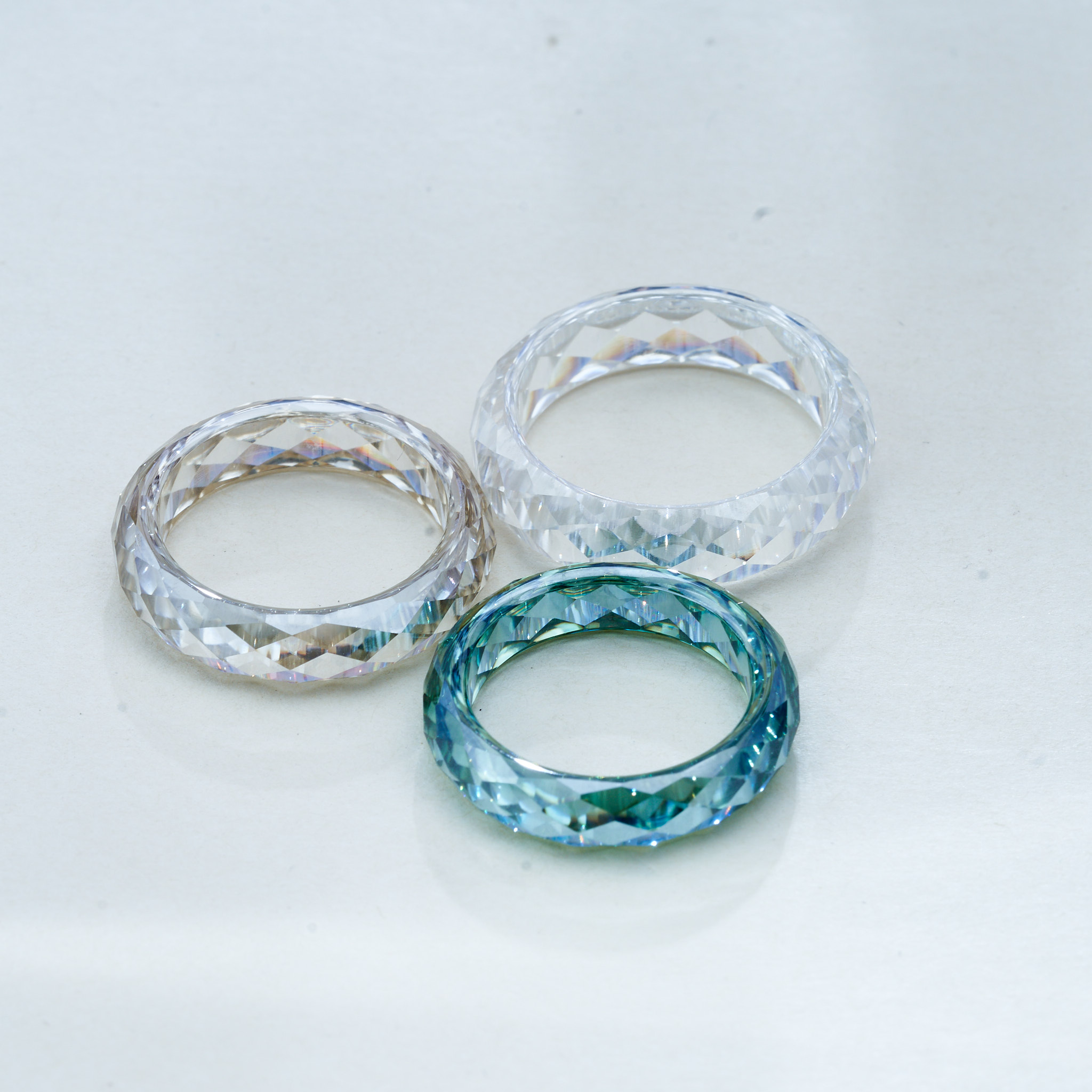 Street Fashion Rings - Anillo de banda de moissanita multicolor