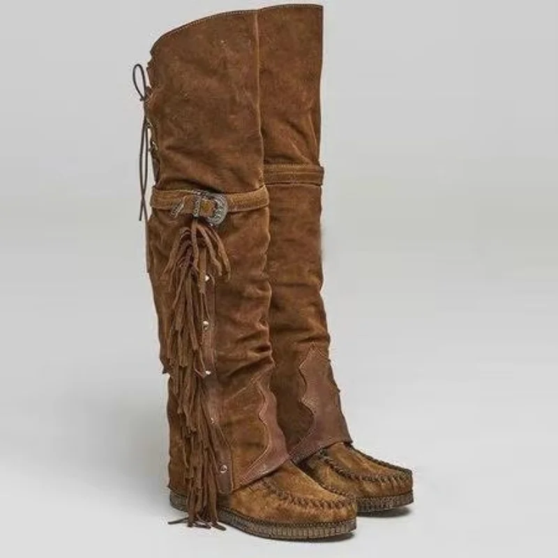 Botas bohemias hasta la rodill - Girl Fashion Street reseña y precio