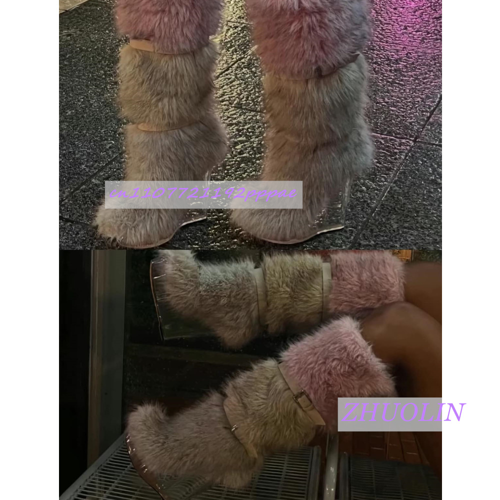 Botas de cuña transparentes pe - Street Fashion Runway reseña y precio