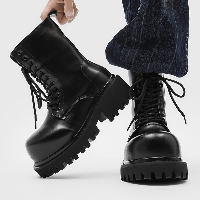 Botas de cuero de caña alta pa - Street Fashion Couple reseña y precio