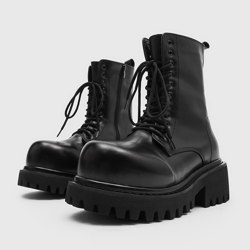 Botas de cuero de caña alta pa - Street Fashion Couple reseña y precio