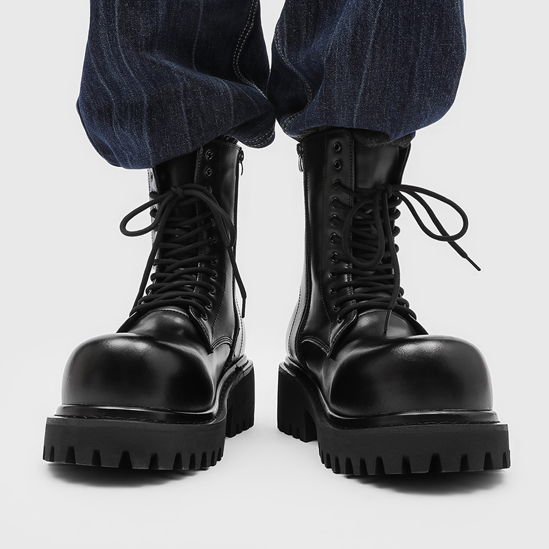 Botas de cuero de caña alta pa - Street Fashion Couple reseña y precio