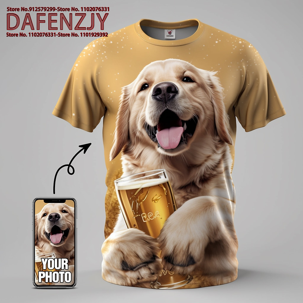 Camiseta con foto de mascota d - Street Fashion Hip Hop reseña y precio
