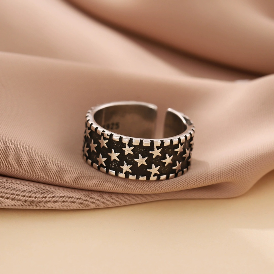 Anillo abierto de plata de ley - Street Fashion Rings reseña y precio
