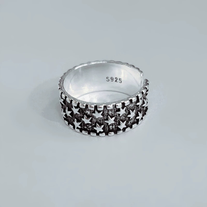 Anillo abierto de plata de ley - Street Fashion Rings reseña y precio