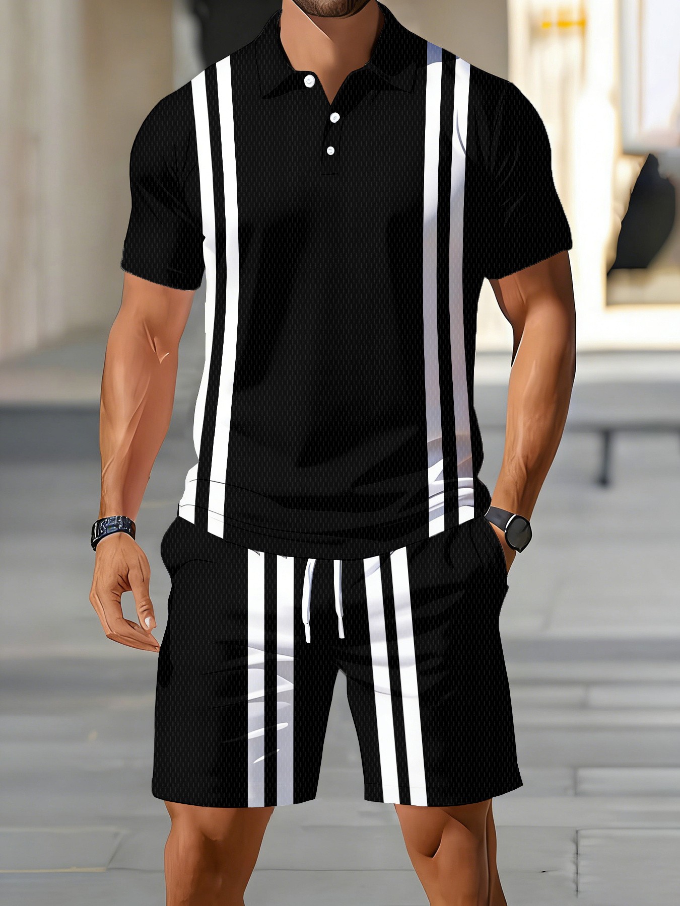Conjunto de Polo de Manga Cort - Street Fashion Designers reseña y precio