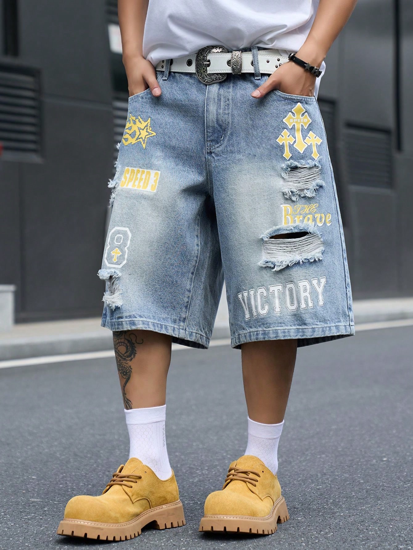 Pantalones cortos de mezclilla - Street Fashion Hip Hop reseña y precio