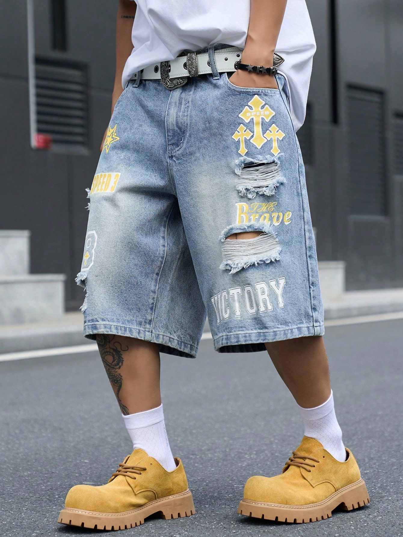 Pantalones cortos de mezclilla - Street Fashion Hip Hop reseña y precio