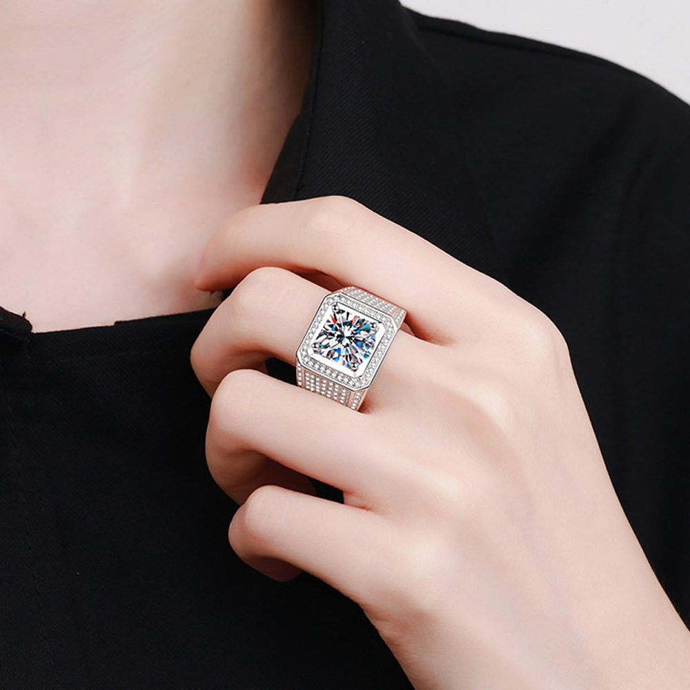 KNOBSPIN-Anillo de moissanita  - Street Fashion Rings reseña y precio